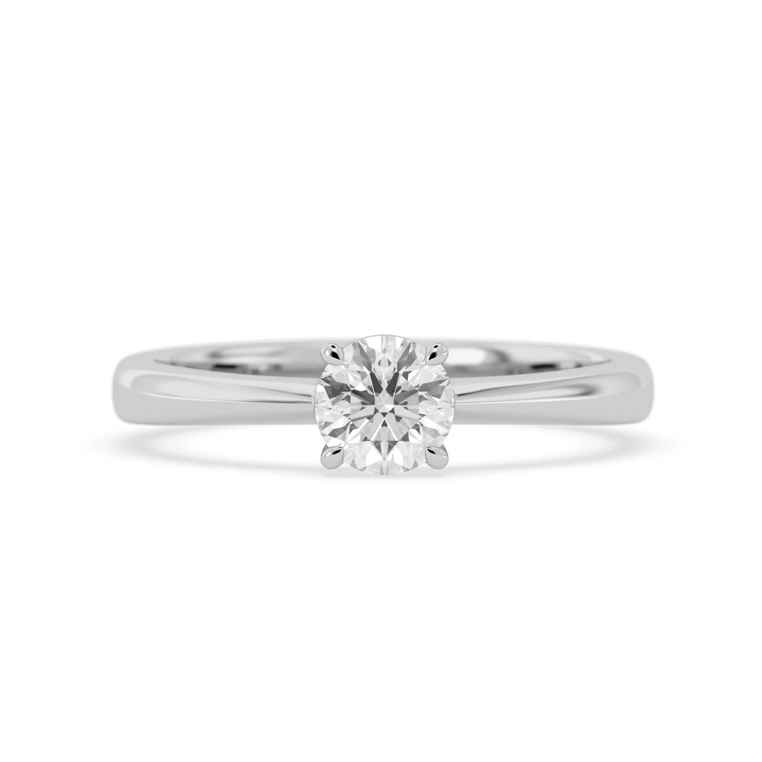 OctaPearl Round Cut Lab Grown Diamond Minimalist Solitaire Engagement Ring