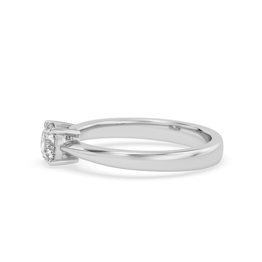 OctaPearl Round Cut Lab Grown Diamond Minimalist Solitaire Engagement Ring