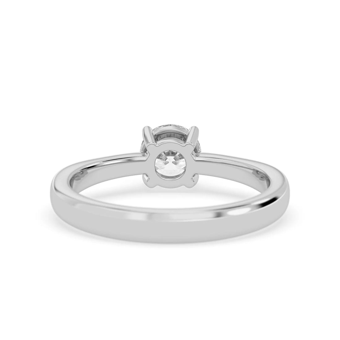 OctaPearl Round Cut Lab Grown Diamond Minimalist Solitaire Engagement Ring