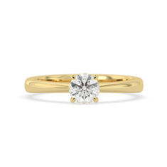 OctaPearl Round Cut Lab Grown Diamond Minimalist Solitaire Engagement Ring