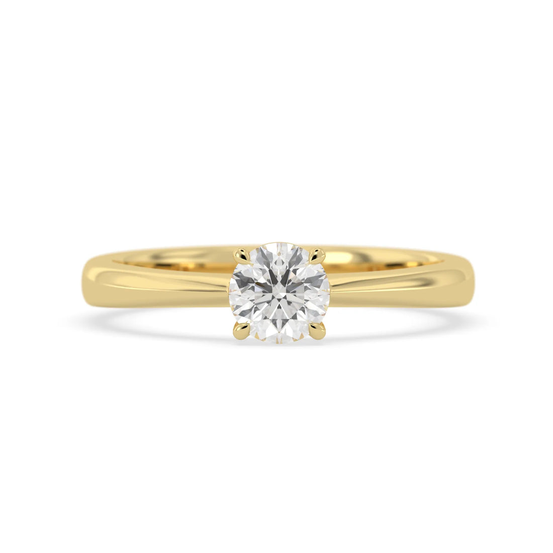 OctaPearl Round Cut Lab Grown Diamond Minimalist Solitaire Engagement Ring
