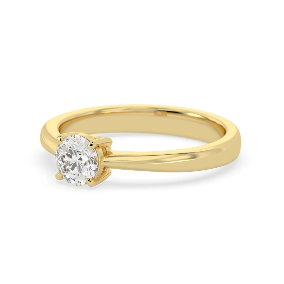 OctaPearl Round Cut Lab Grown Diamond Minimalist Solitaire Engagement Ring