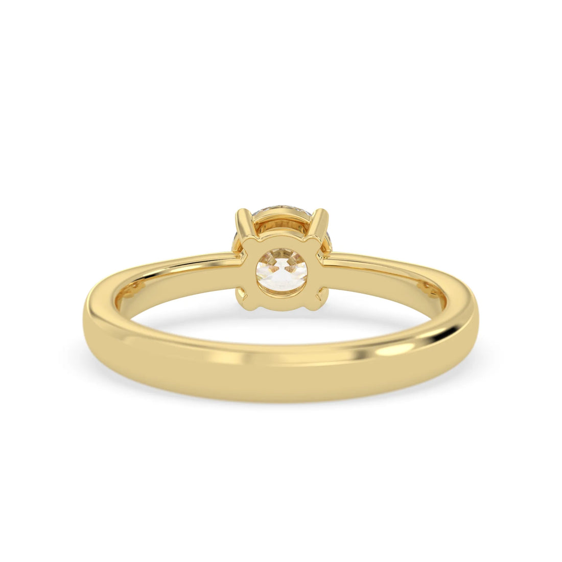 OctaPearl Round Cut Lab Grown Diamond Minimalist Solitaire Engagement Ring
