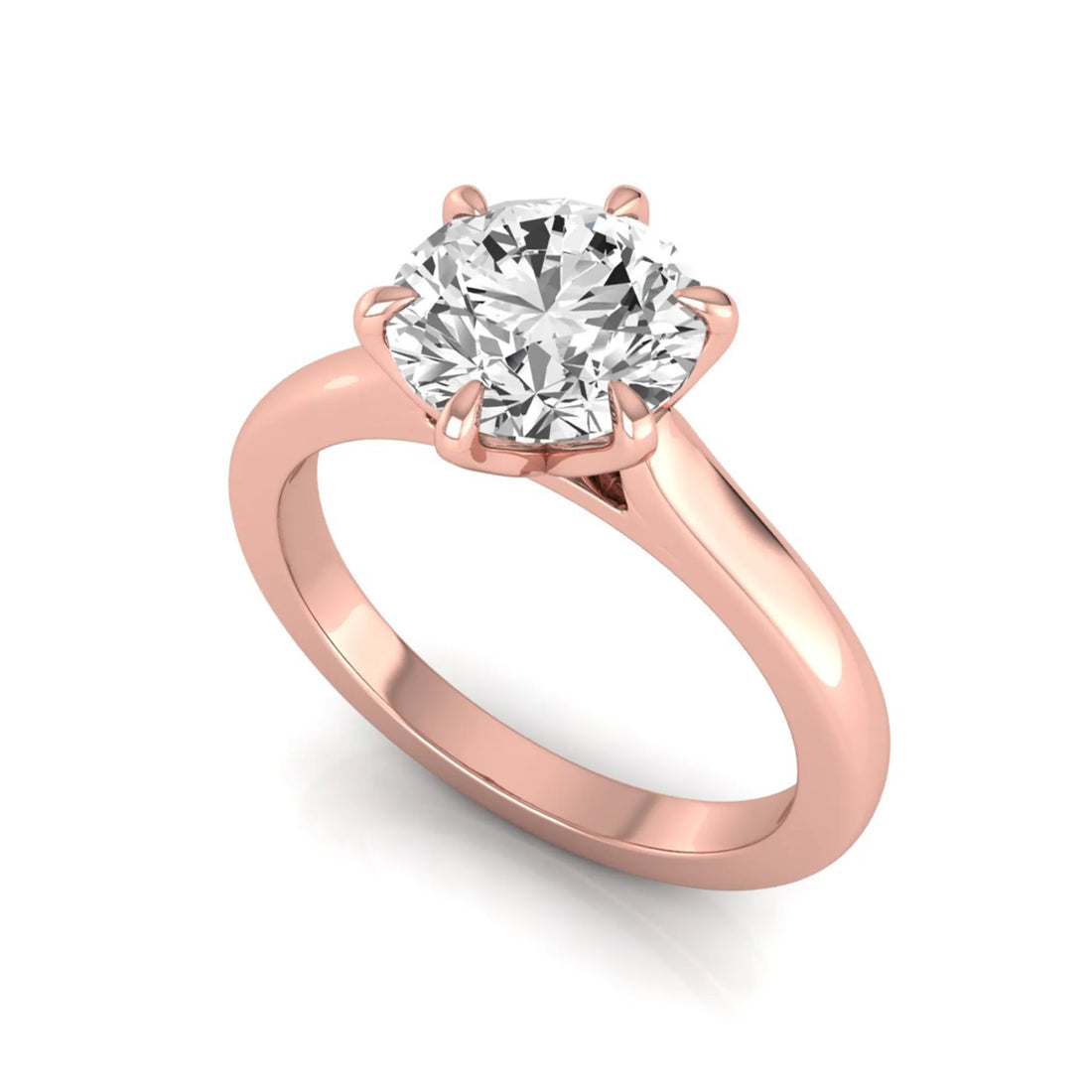 OctaPearl 1 ct Round Cut Prong Set Lab Grown Diamond Solitaire Engagement Ring