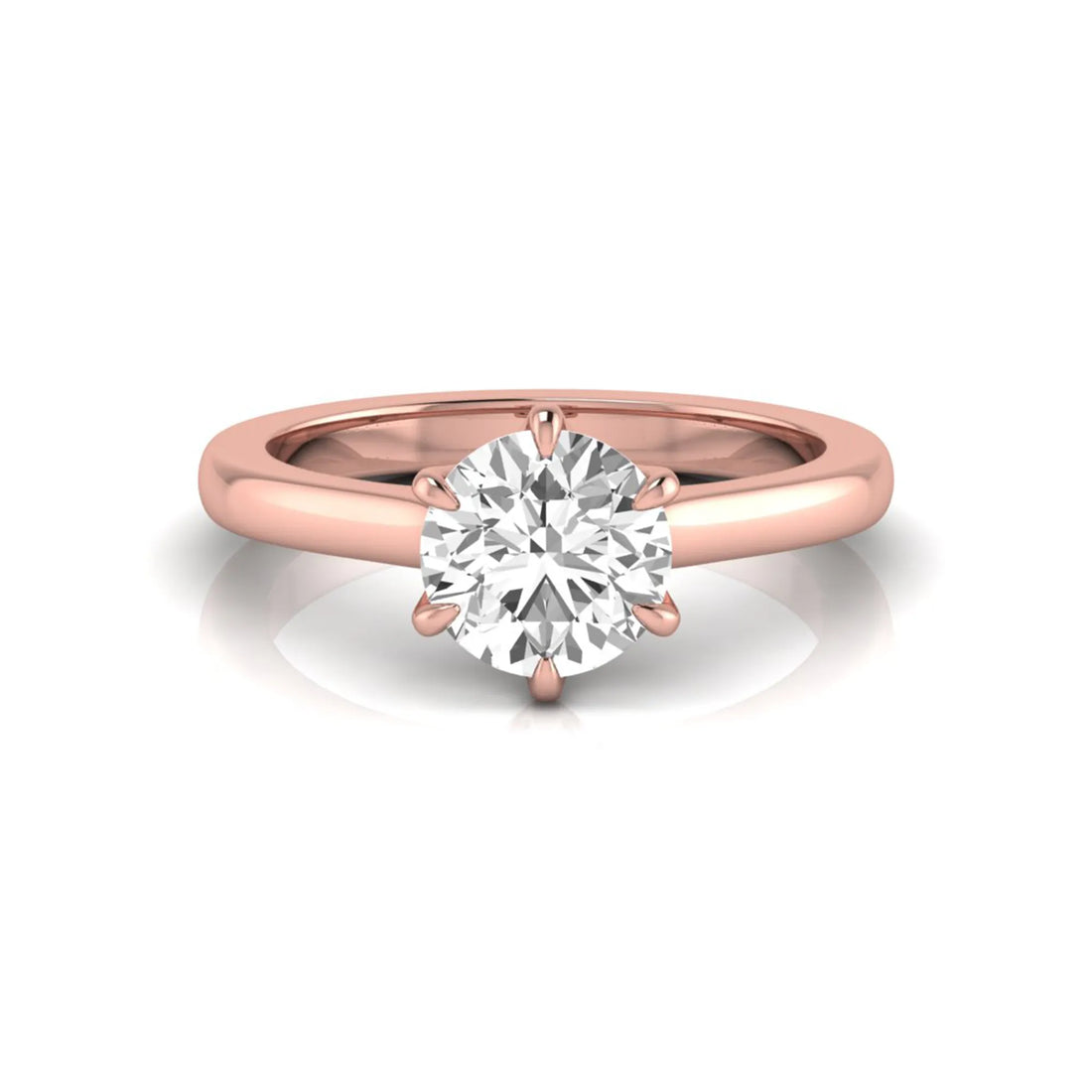 OctaPearl 1 ct Round Cut Prong Set Lab Grown Diamond Solitaire Engagement Ring