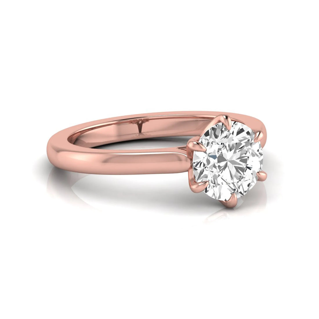 OctaPearl 1 ct Round Cut Prong Set Lab Grown Diamond Solitaire Engagement Ring