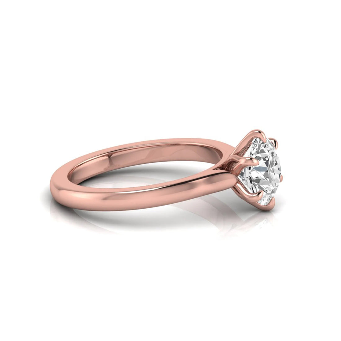 OctaPearl 1 ct Round Cut Prong Set Lab Grown Diamond Solitaire Engagement Ring