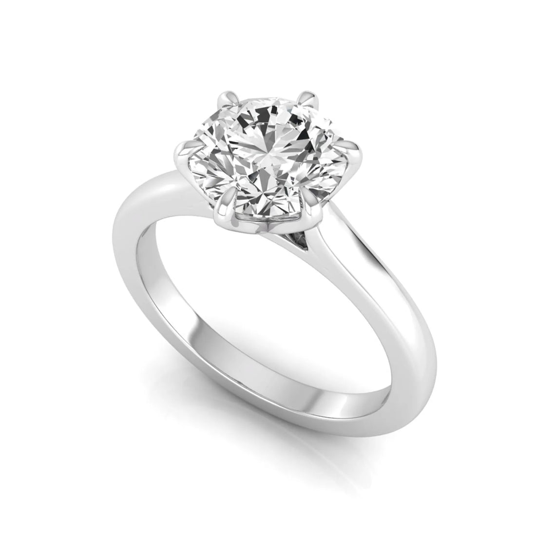 OctaPearl 1 ct Round Cut Prong Set Lab Grown Diamond Solitaire Engagement Ring