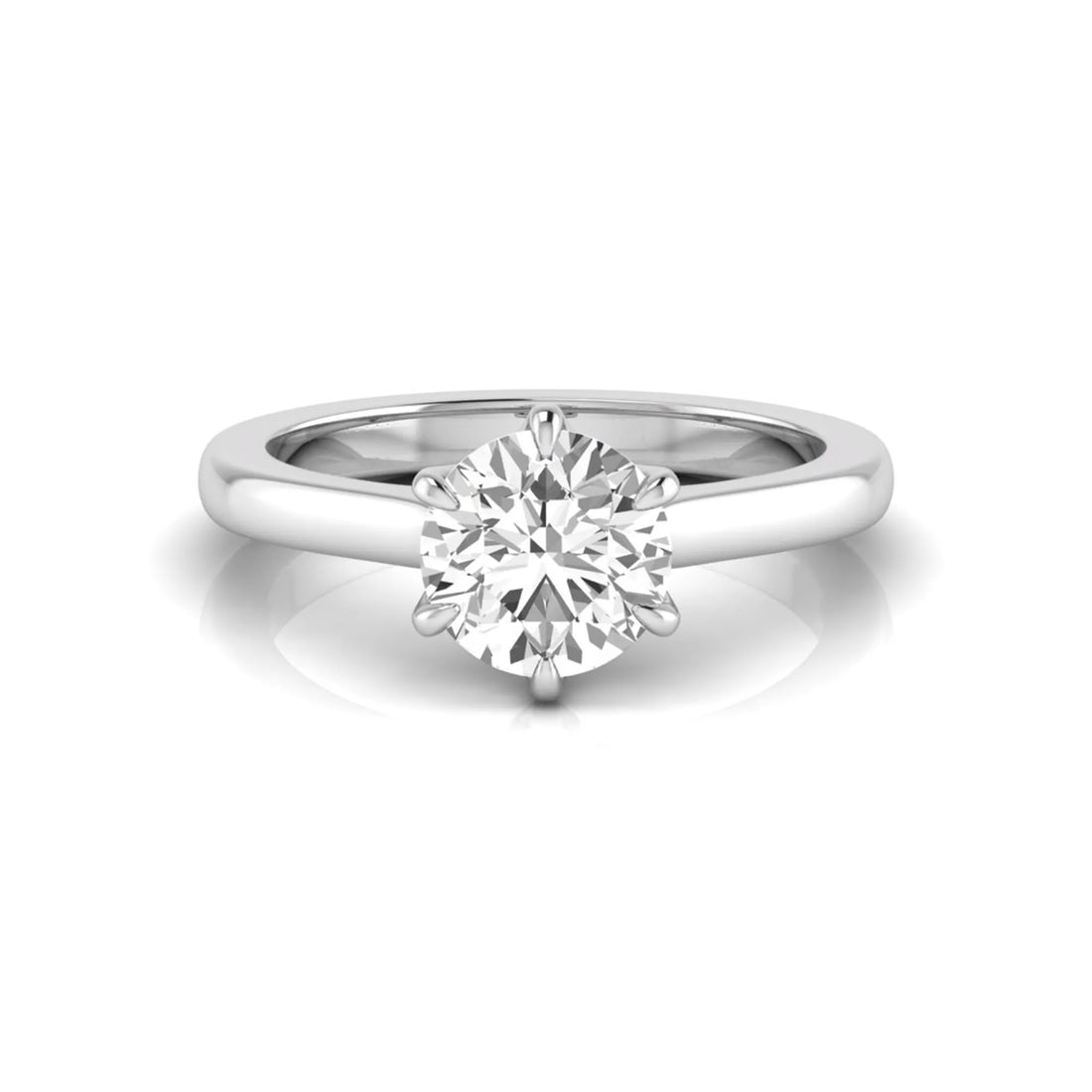 OctaPearl 1 ct Round Cut Prong Set Lab Grown Diamond Solitaire Engagement Ring