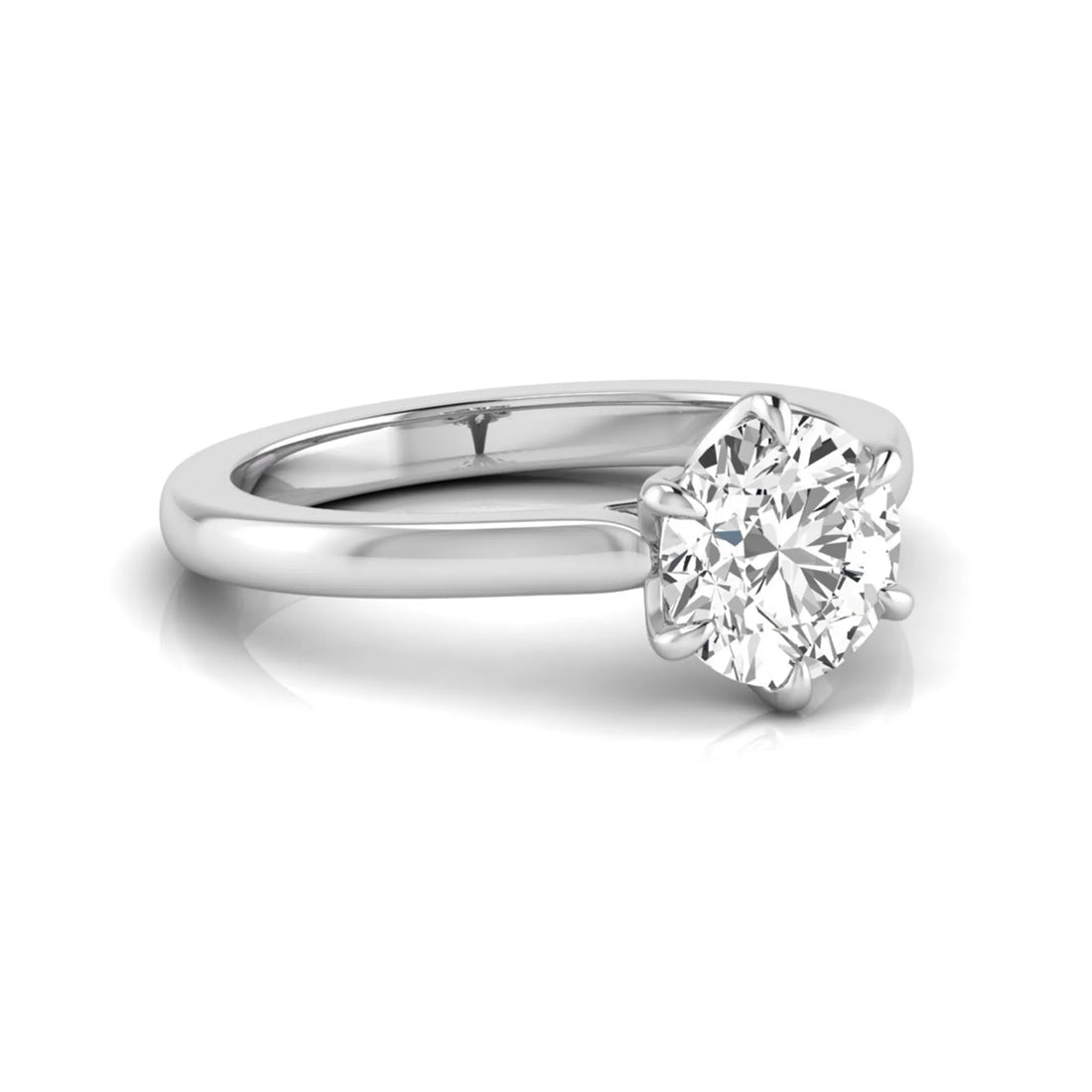 OctaPearl 1 ct Round Cut Prong Set Lab Grown Diamond Solitaire Engagement Ring