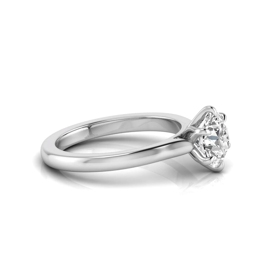 OctaPearl 1 ct Round Cut Prong Set Lab Grown Diamond Solitaire Engagement Ring