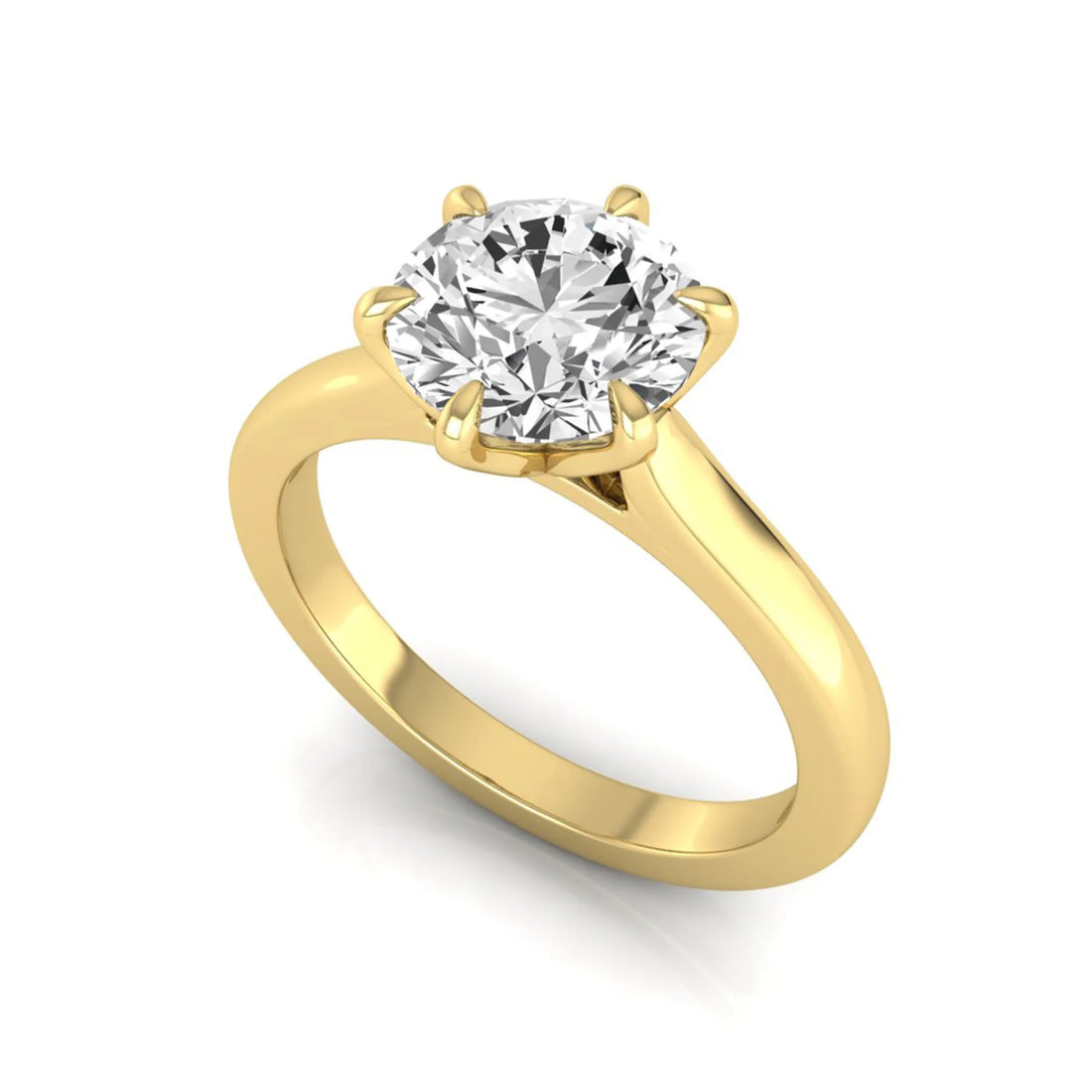 OctaPearl 1 ct Round Cut Prong Set Lab Grown Diamond Solitaire Engagement Ring