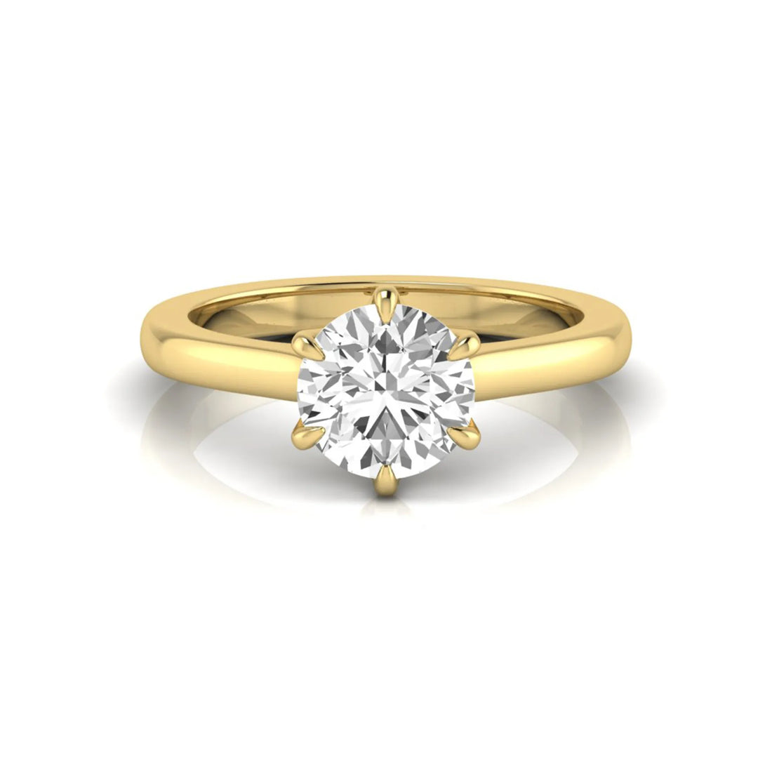 OctaPearl 1 ct Round Cut Prong Set Lab Grown Diamond Solitaire Engagement Ring
