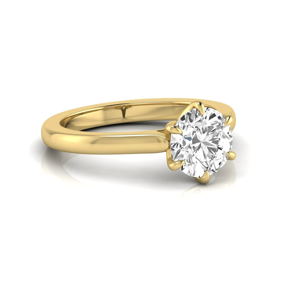 OctaPearl 1 ct Round Cut Prong Set Lab Grown Diamond Solitaire Engagement Ring