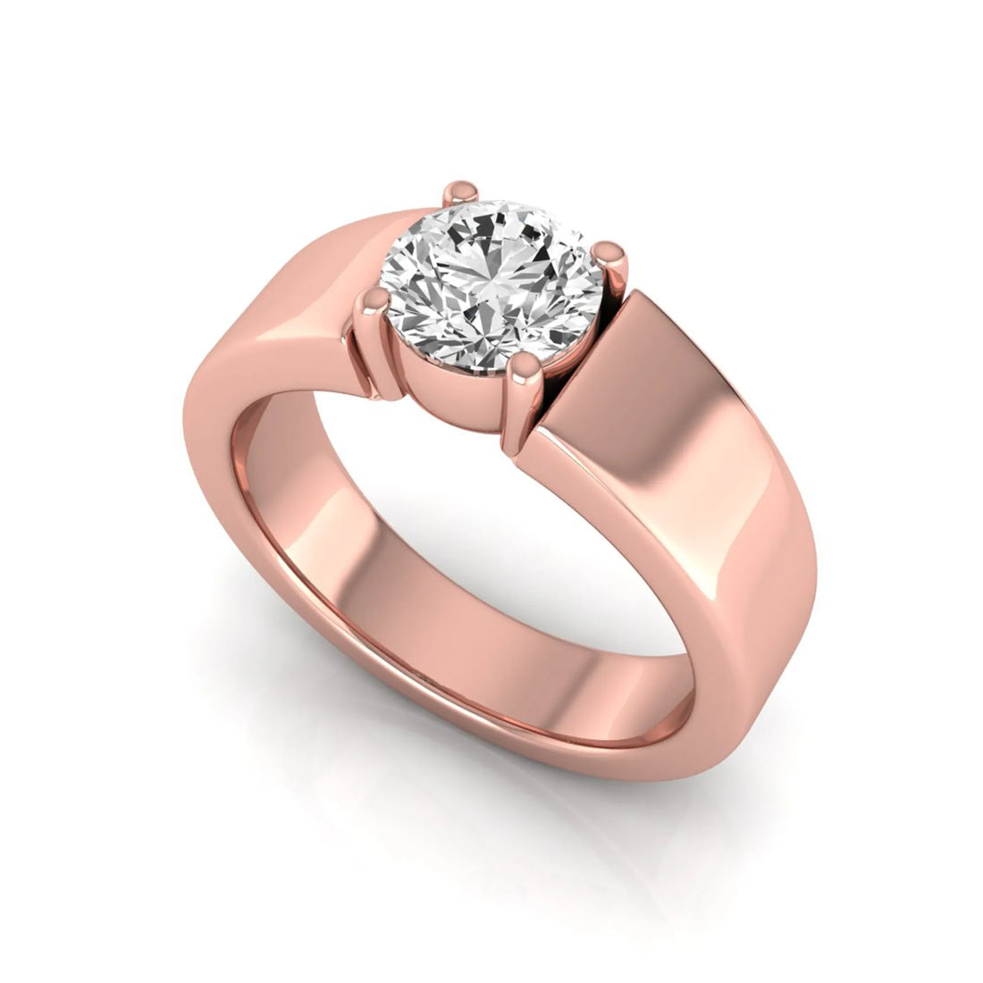 OctaPearl 1 ct Round Cut Lab Grown Diamond Solitaire Men's Engagement Ring