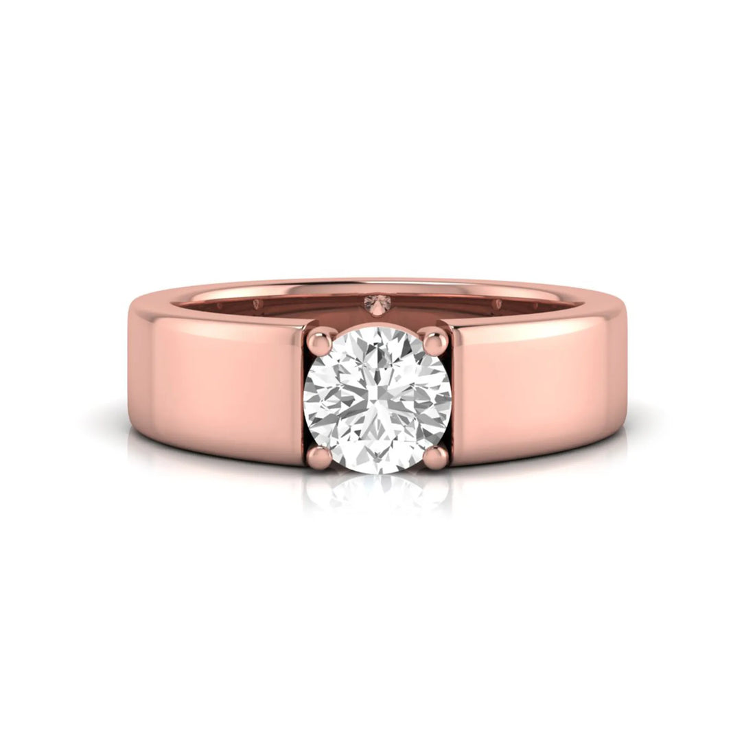 OctaPearl 1 ct Round Cut Lab Grown Diamond Solitaire Men's Engagement Ring