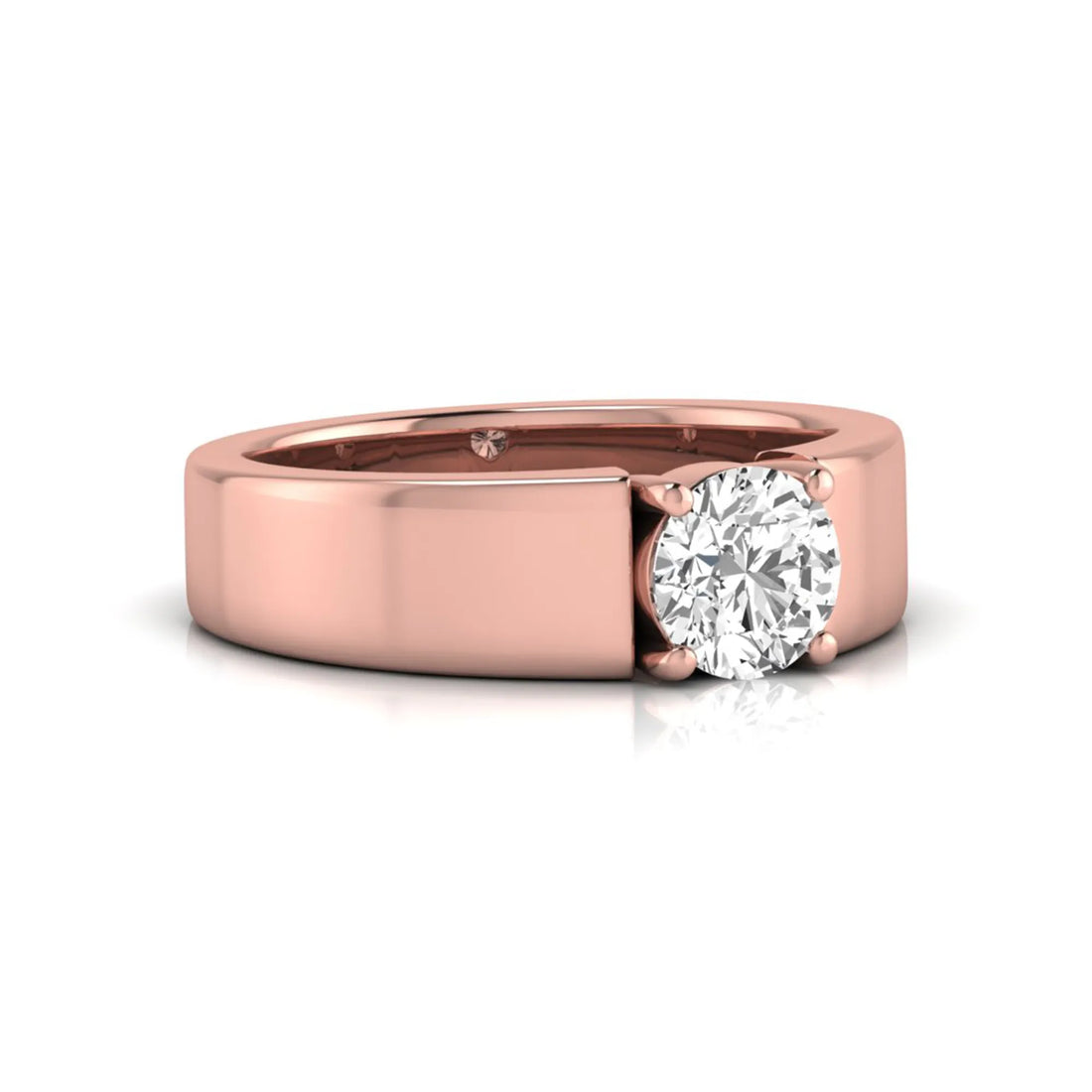 OctaPearl 1 ct Round Cut Lab Grown Diamond Solitaire Men's Engagement Ring