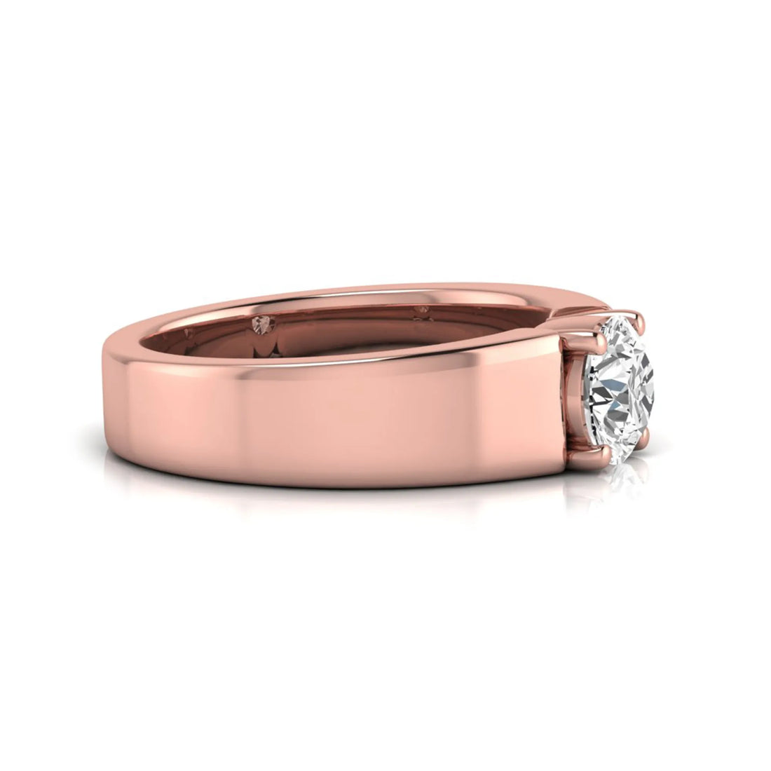 OctaPearl 1 ct Round Cut Lab Grown Diamond Solitaire Men's Engagement Ring