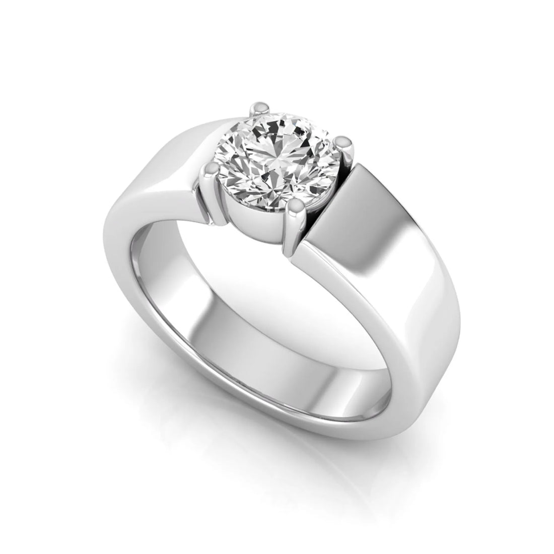 OctaPearl 1 ct Round Cut Lab Grown Diamond Solitaire Men's Engagement Ring