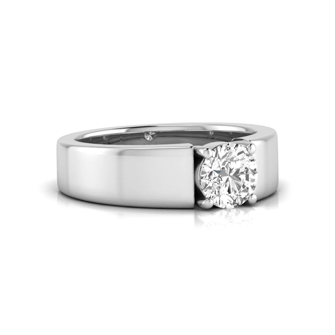 OctaPearl 1 ct Round Cut Lab Grown Diamond Solitaire Men's Engagement Ring