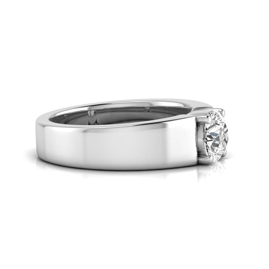 OctaPearl 1 ct Round Cut Lab Grown Diamond Solitaire Men's Engagement Ring
