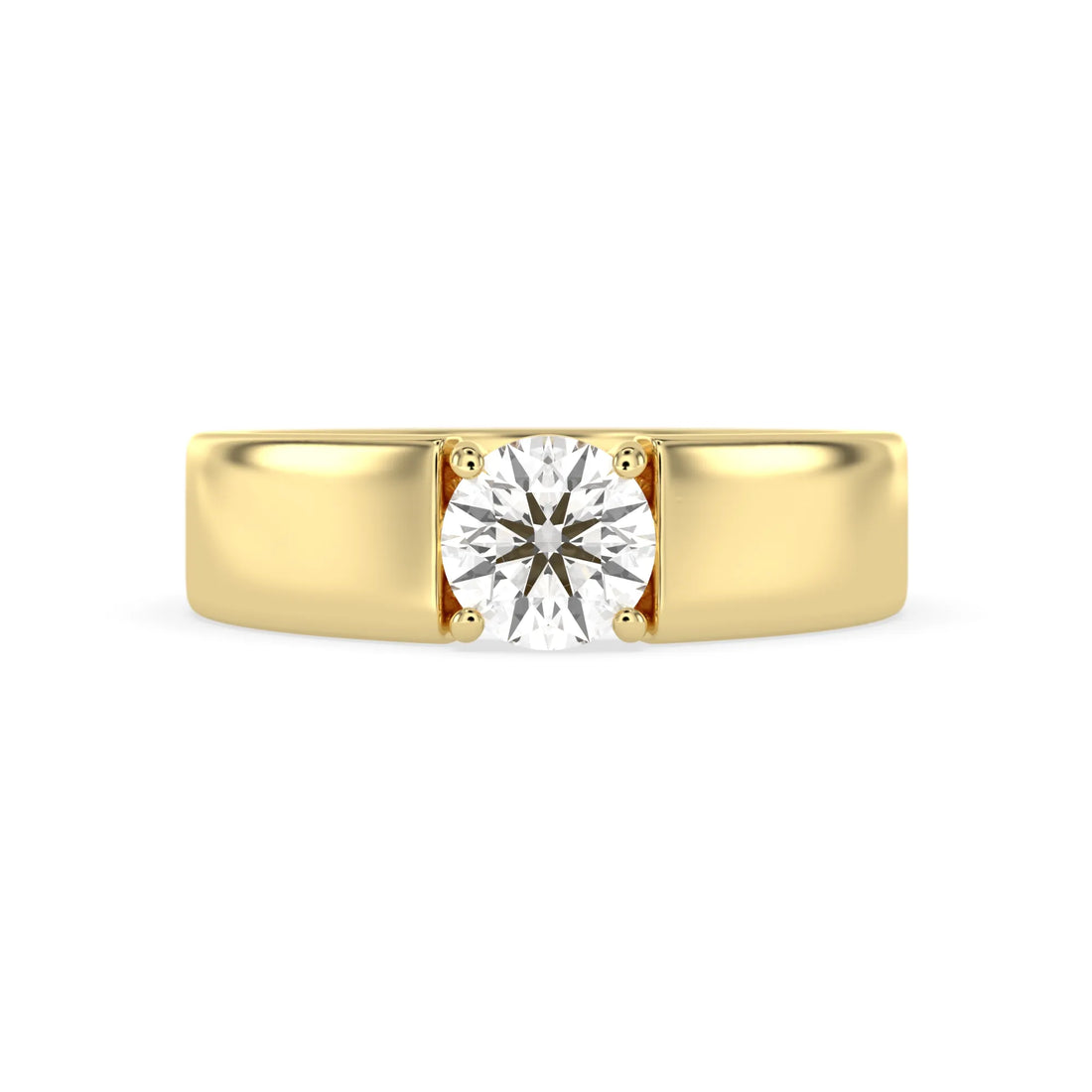 OctaPearl 1 ct Round Cut Lab Grown Diamond Solitaire Men's Engagement Ring