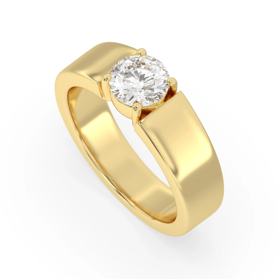 OctaPearl 1 ct Round Cut Lab Grown Diamond Solitaire Men's Engagement Ring
