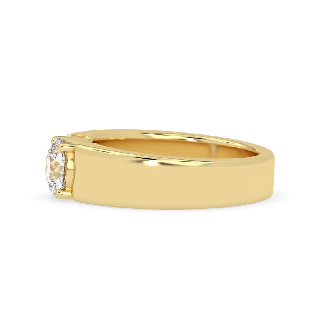 OctaPearl 1 ct Round Cut Lab Grown Diamond Solitaire Men's Engagement Ring