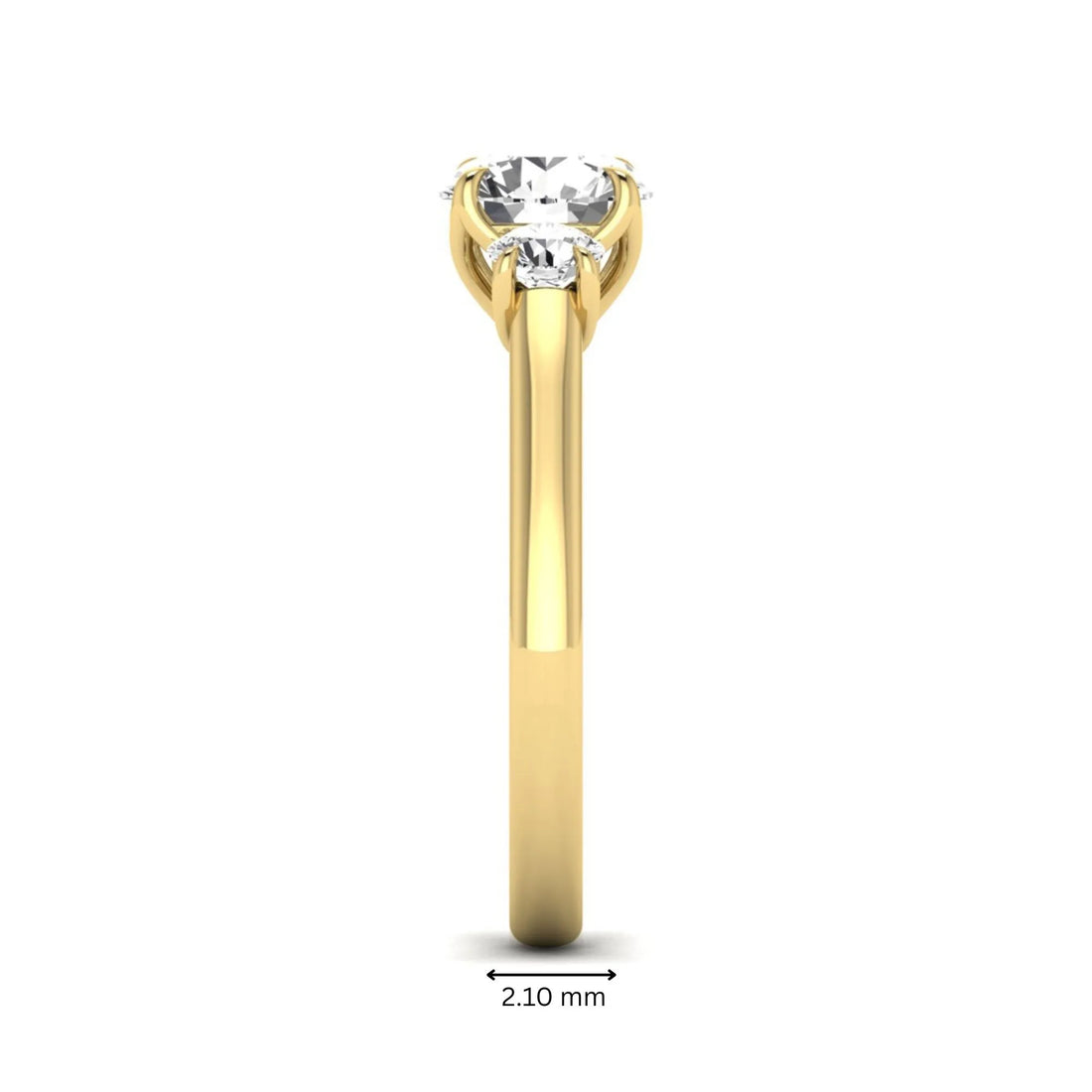 OctaPearl 1.5 ct Round Cut Lab Grown Diamond Three Stone Engagement Ring