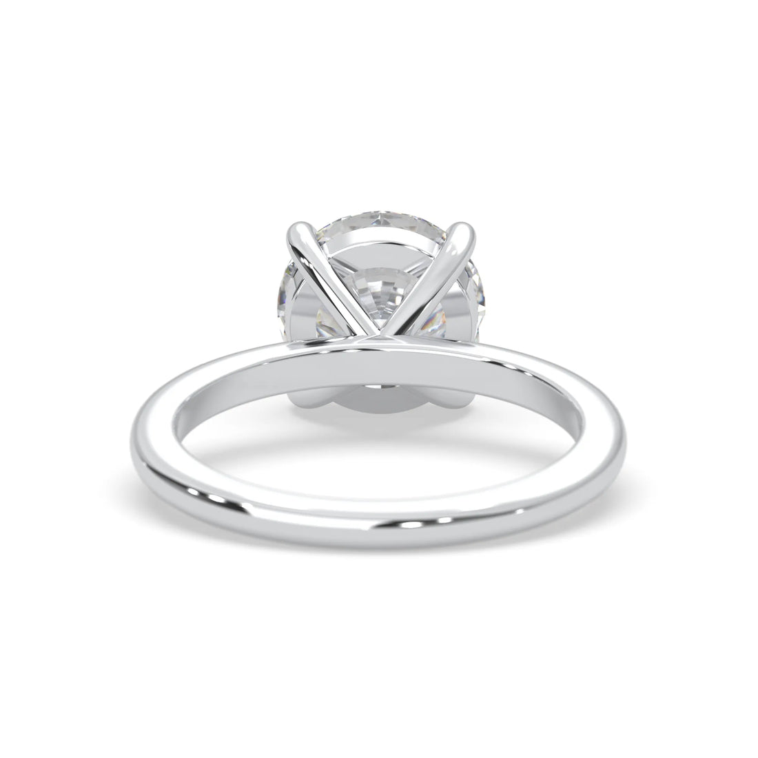 OctaPearl Round Cut Solitaire Lab Grown Diamond Engagement Ring - White Gold