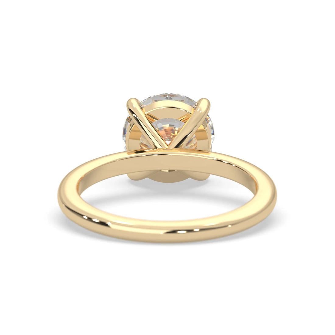OctaPearl Round Cut Solitaire Lab Grown Diamond Engagement Ring - Yellow Gold
