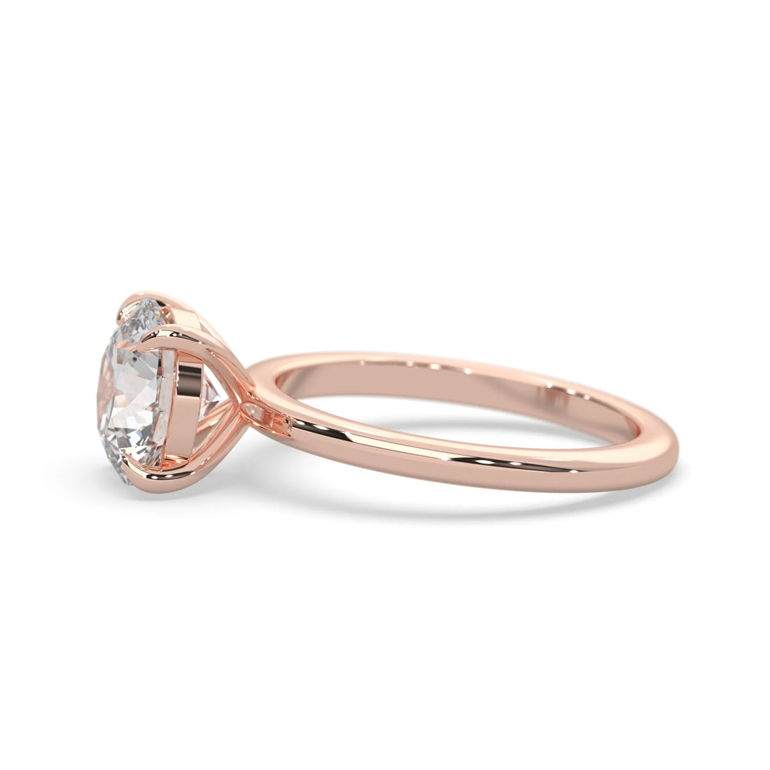 OctaPearl Round Cut Solitaire Lab Grown Diamond Engagement Ring - Rose Gold