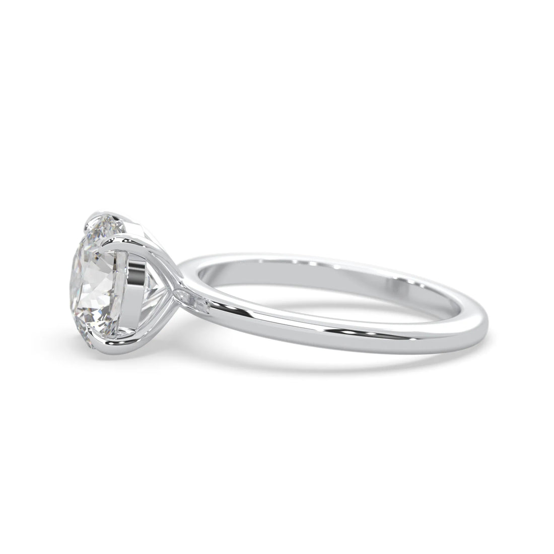 OctaPearl Round Cut Solitaire Lab Grown Diamond Engagement Ring - White Gold