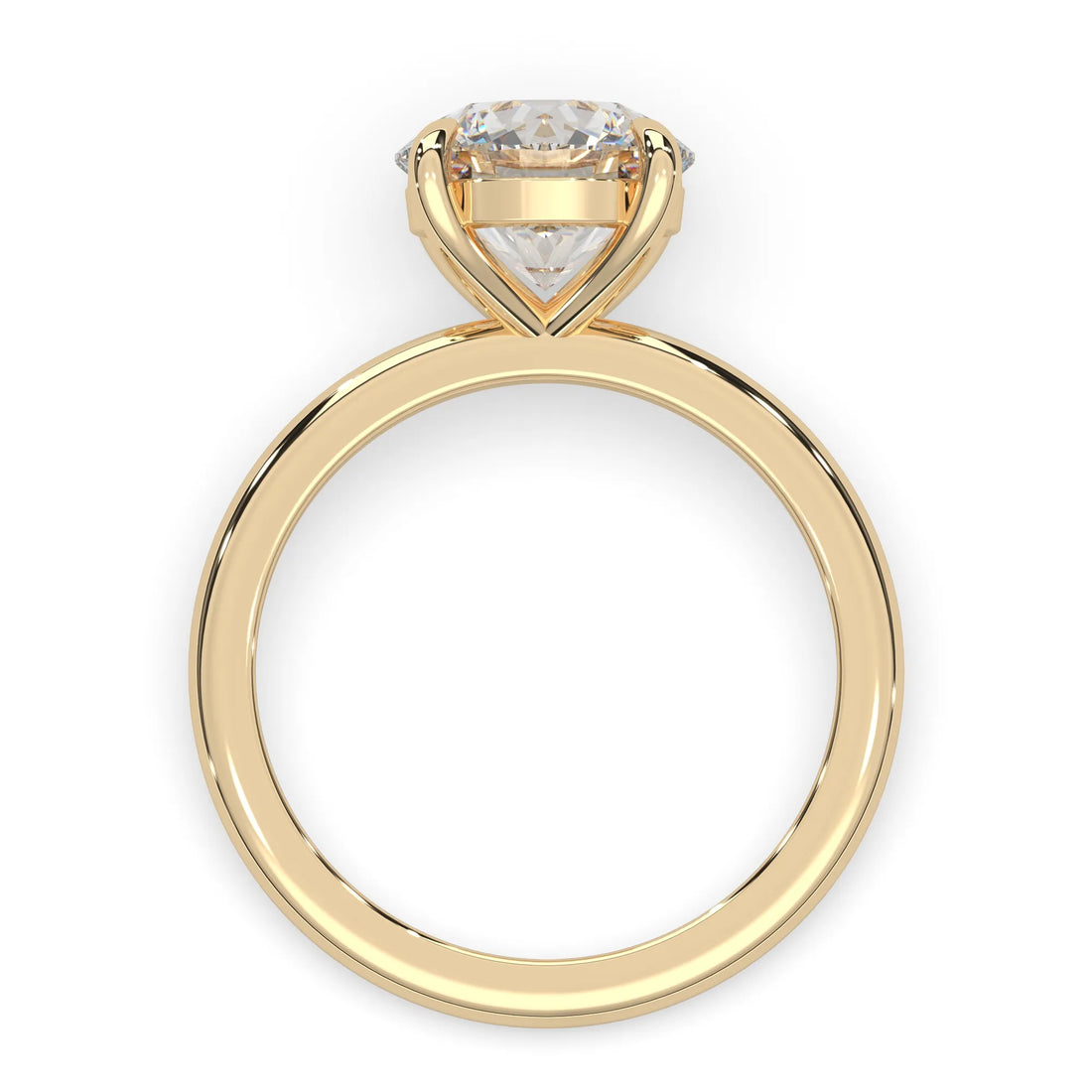 OctaPearl Round Cut Solitaire Lab Grown Diamond Engagement Ring - Yellow Gold