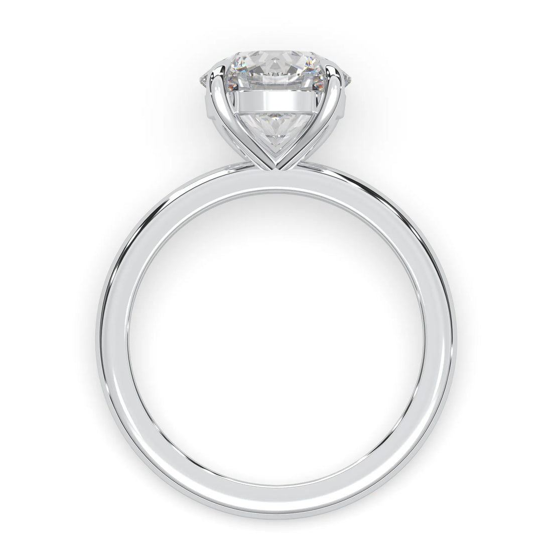 OctaPearl Round Cut Solitaire Lab Grown Diamond Engagement Ring - White Gold