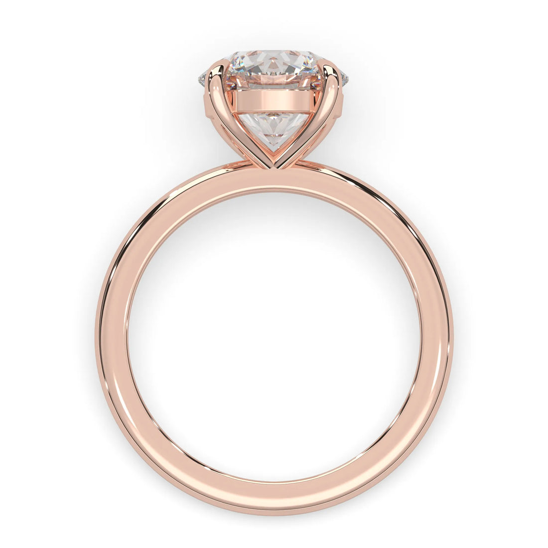 OctaPearl Round Cut Solitaire Lab Grown Diamond Engagement Ring - Rose Gold
