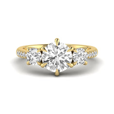 OctaPearl 2 ct Round Cut Three Stone Lab Grown Diamond Engagement Ring