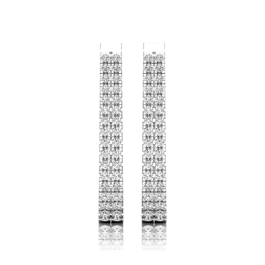 OctaPearl Round Double Row Lab Grown Diamond U Hoop Earrings