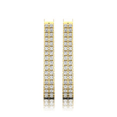 OctaPearl Round Double Row Lab Grown Diamond U Hoop Earrings - alternate view