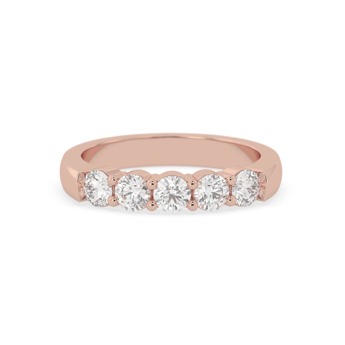 OctaPearl Classic Five Stone Lab Grown Diamond Eternity Band Ring
