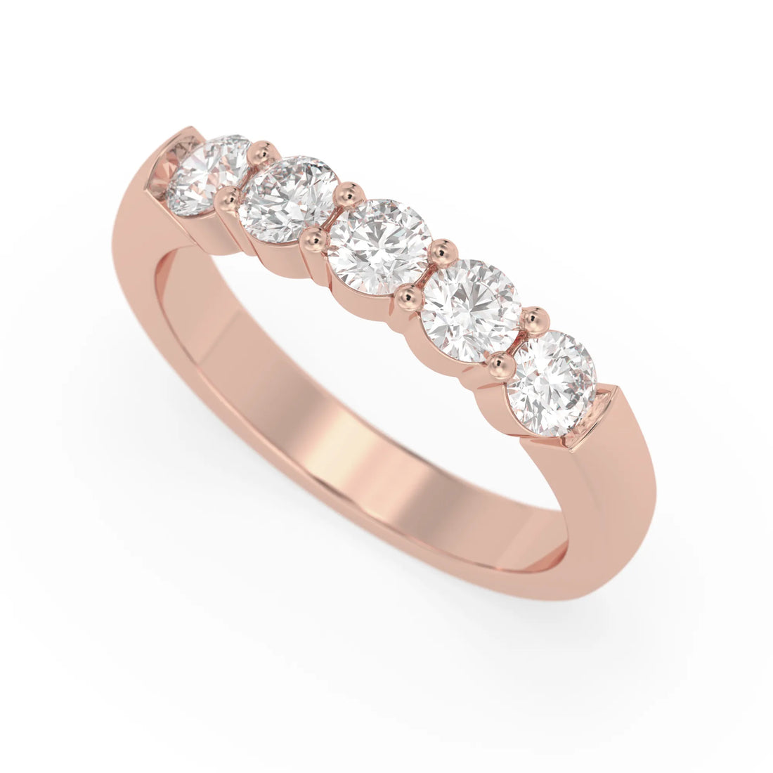 OctaPearl Classic Five Stone Lab Grown Diamond Eternity Band Ring