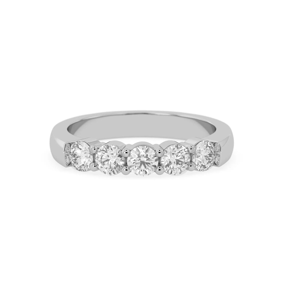 OctaPearl Classic Five Stone Lab Grown Diamond Eternity Band Ring