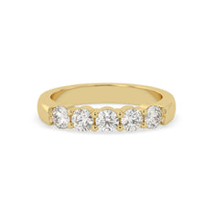 OctaPearl Classic Five Stone Lab Grown Diamond Eternity Band Ring