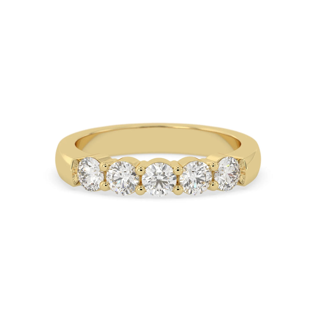OctaPearl Classic Five Stone Lab Grown Diamond Eternity Band Ring