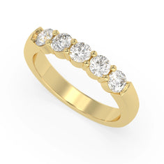 OctaPearl Classic Five Stone Lab Grown Diamond Eternity Band Ring - alternate view