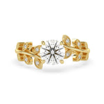 OctaPearl 1.00 Carat Round Floral Vintage Lab Grown Diamond Pave Engagement Ring