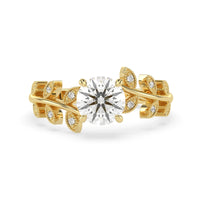 OctaPearl 1.00 Carat Round Floral Vintage Lab Grown Diamond Pave Engagement Ring