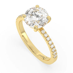 3 ct Round Cut Lab Grown Diamond Pave Engagement Ring - alternate view