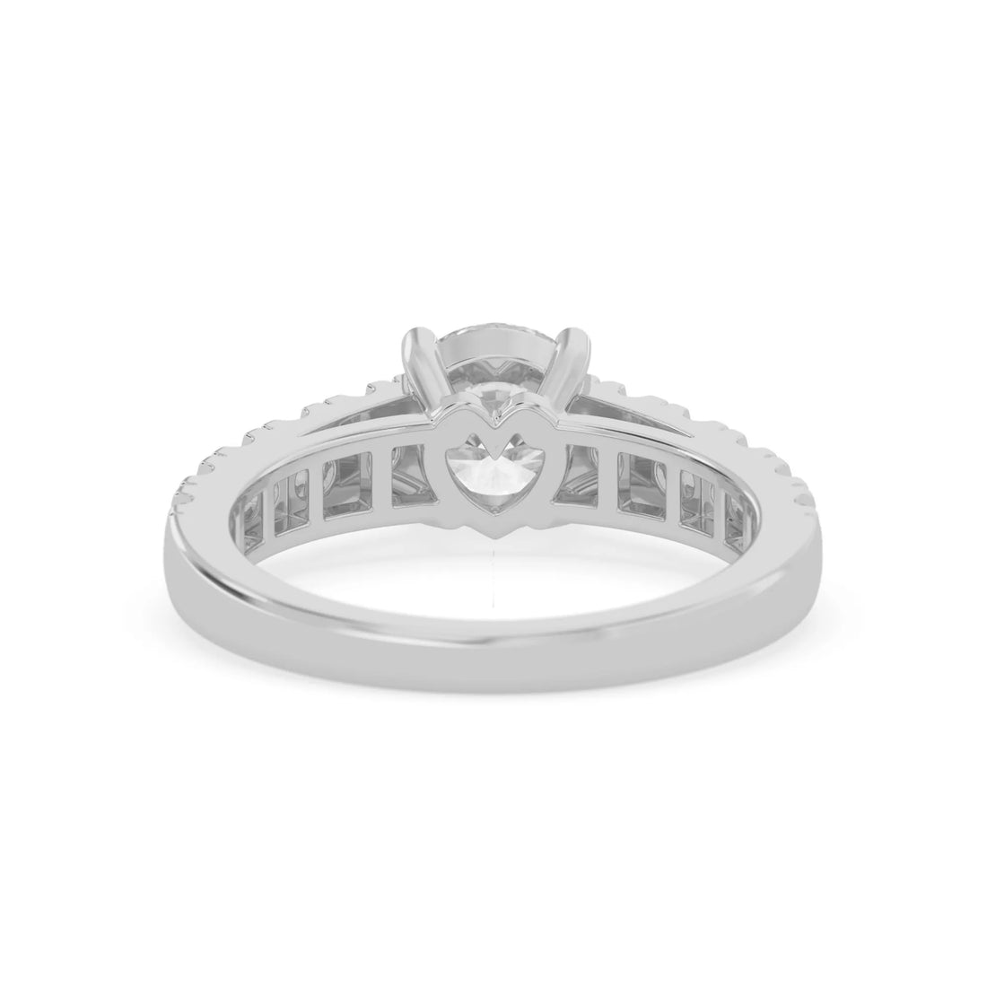 OctaPearl 1.5 ct Round Lab Grown Diamond Pave Engagement Ring