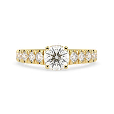 OctaPearl 1.5 ct Round Lab Grown Diamond Pave Engagement Ring